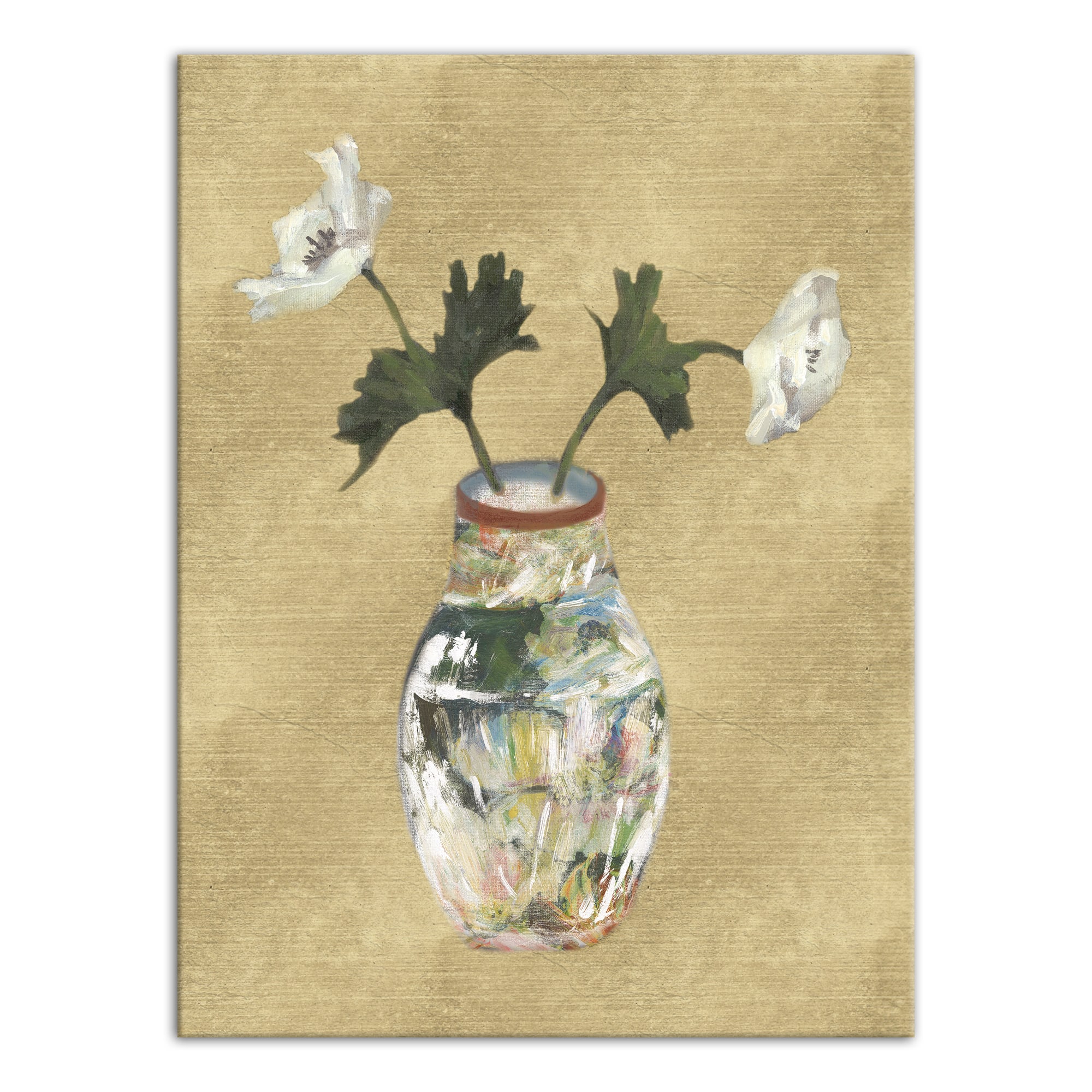 Vase On Gold 30" x 40" Canvas Wall Art